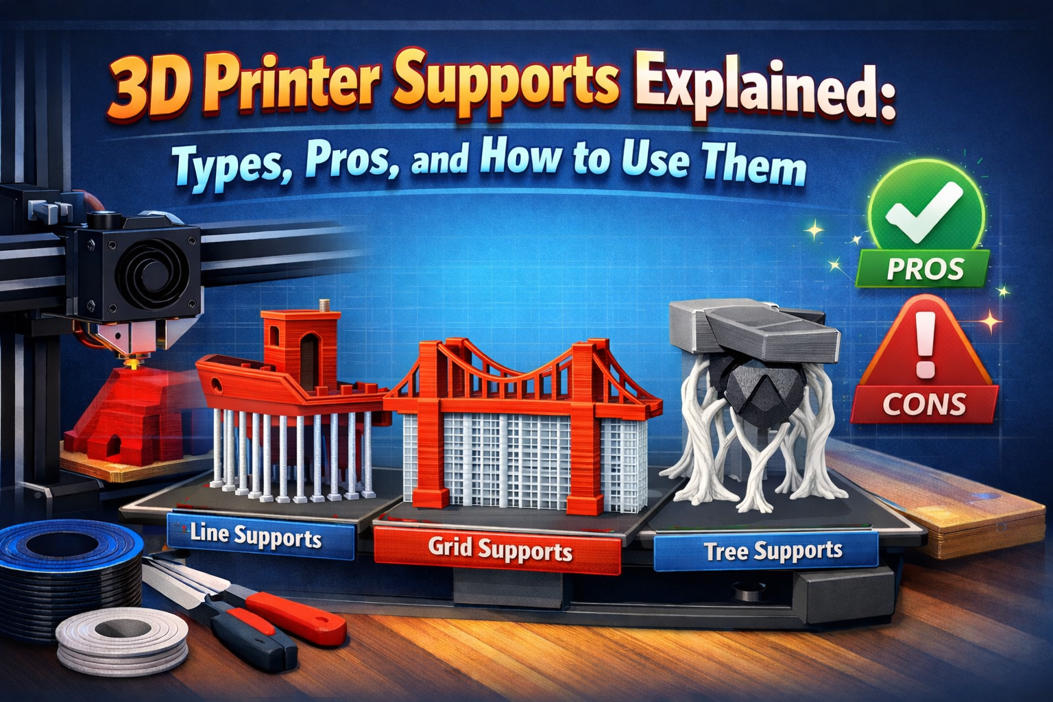 3D Printer Supports Explained: Types, Pros, and How to Use Them