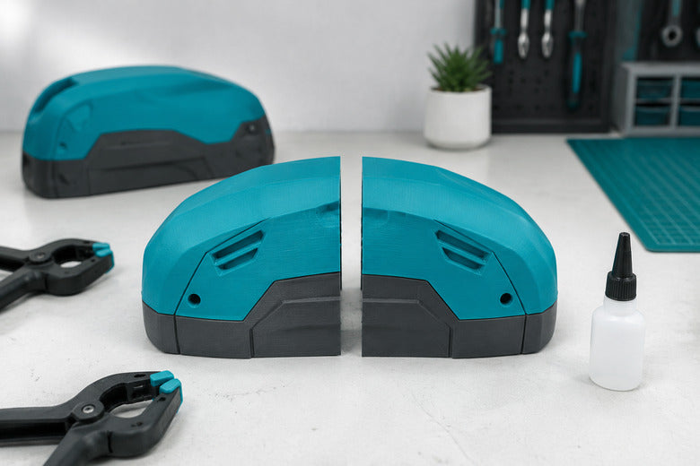 3D-gedruckte PLA-Teile mit Klebstoff stabil zusammenfügen