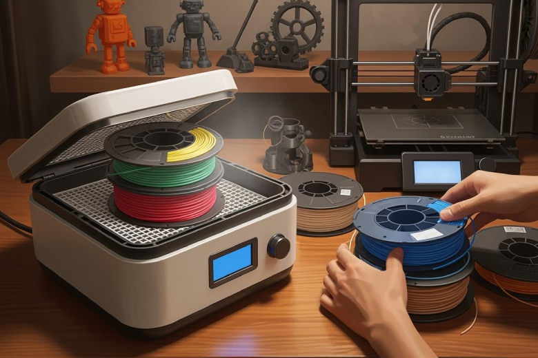 Food dehydrator for drying filament