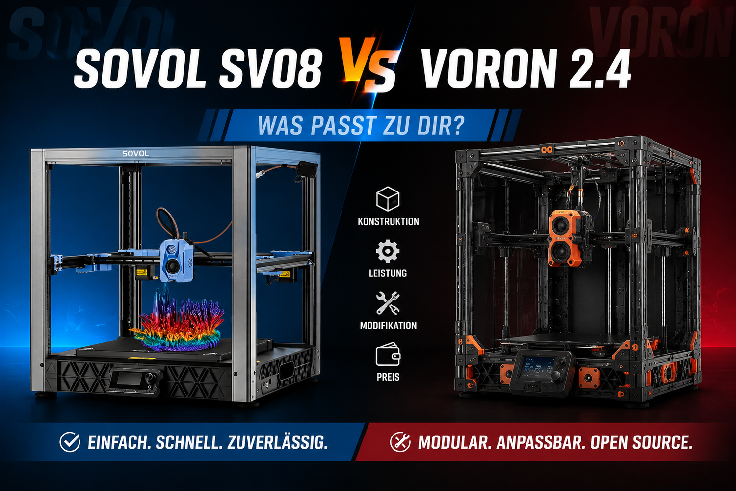 Sovol SV08 vs. Voron 2.4: Welcher CoreXY-3D-Drucker passt zu dir?