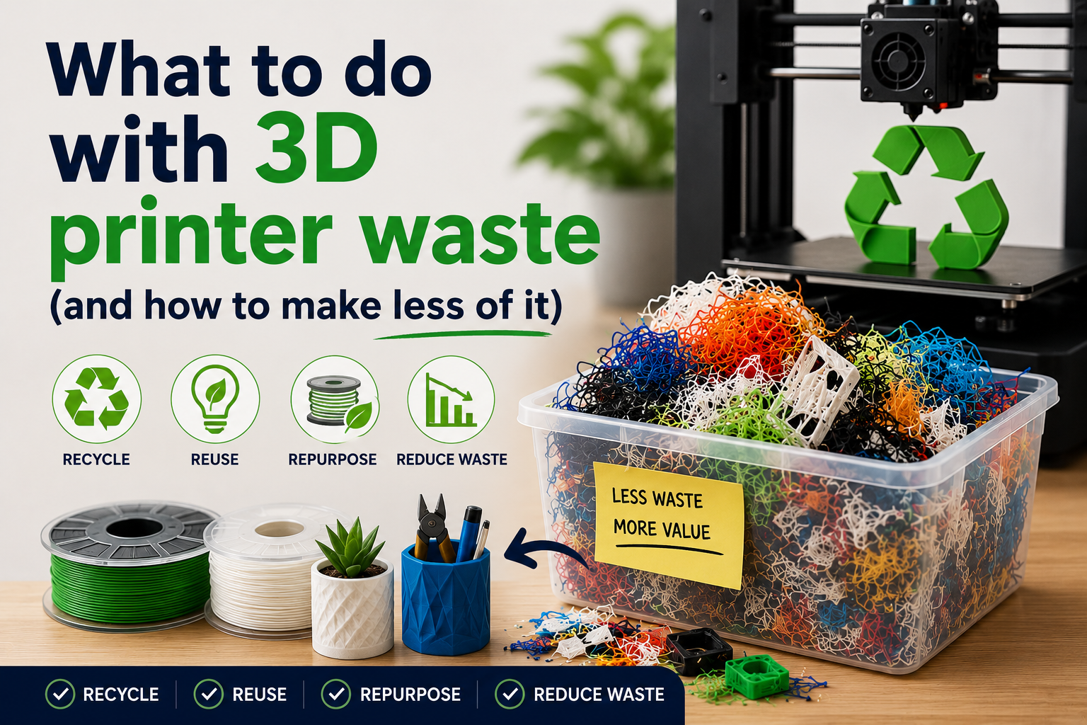 What to do with 3D printer waste (and how to make less)