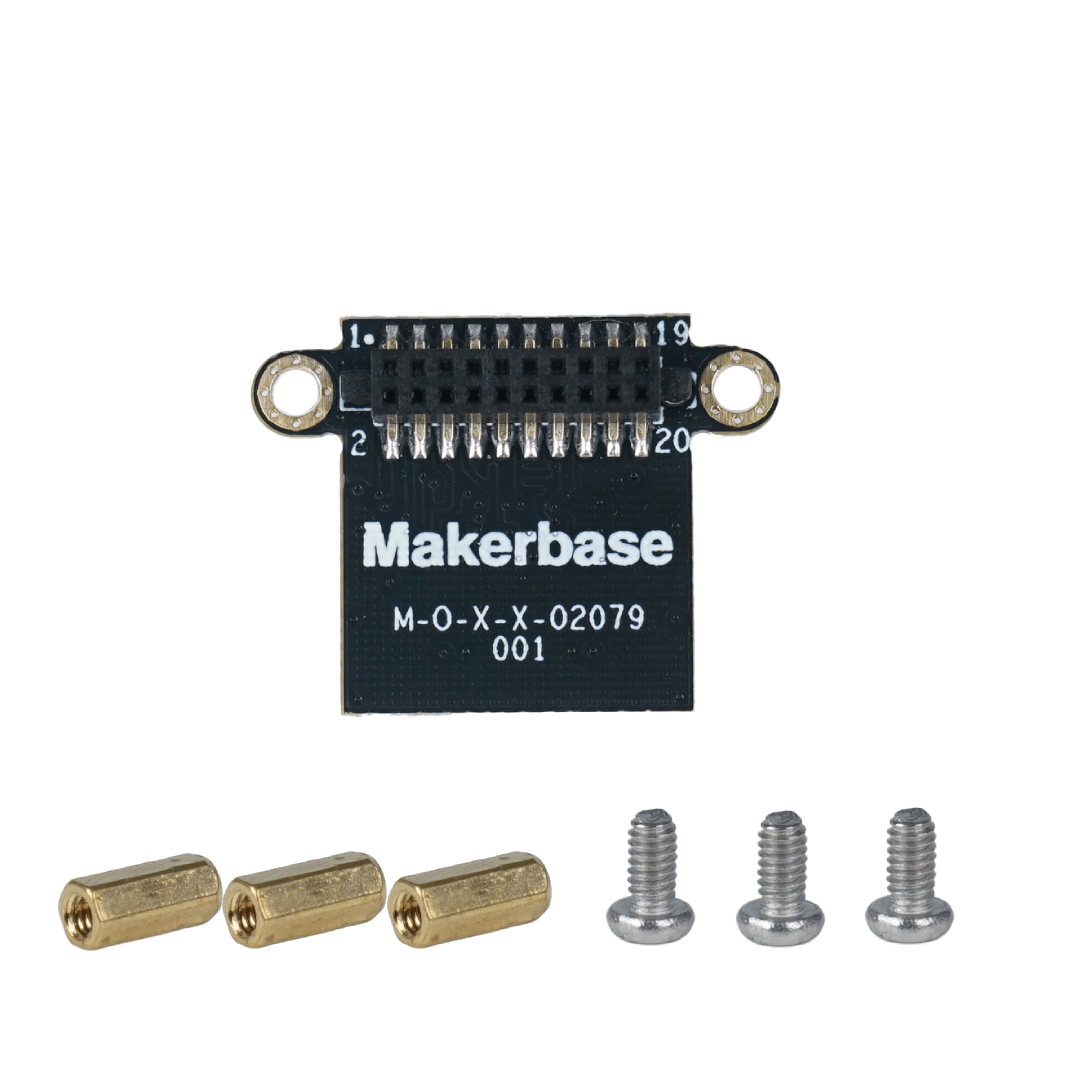 Makerbase electronic component with screws on a white background