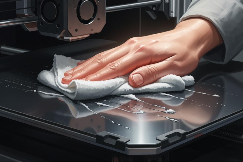 3D-Druckbett reinigen für bessere Haftung der ersten Schicht