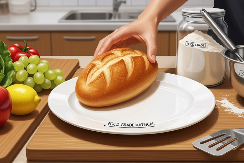 Can food-grade materials directly contact food?