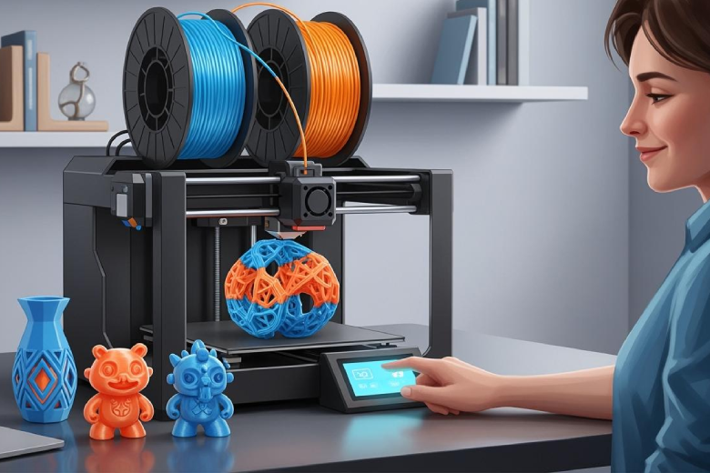 Dual extruder 3D printer stampa facile e creativa