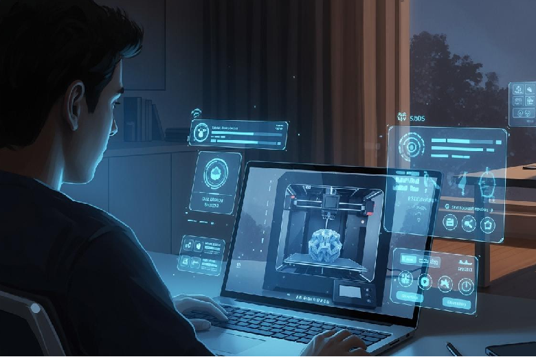 How can you monitor and manage a 3D printer remotely