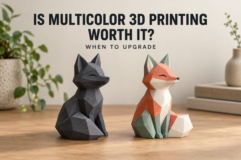 Single-color and multicolor printed foxes: is multicolor 3D printing worth it?