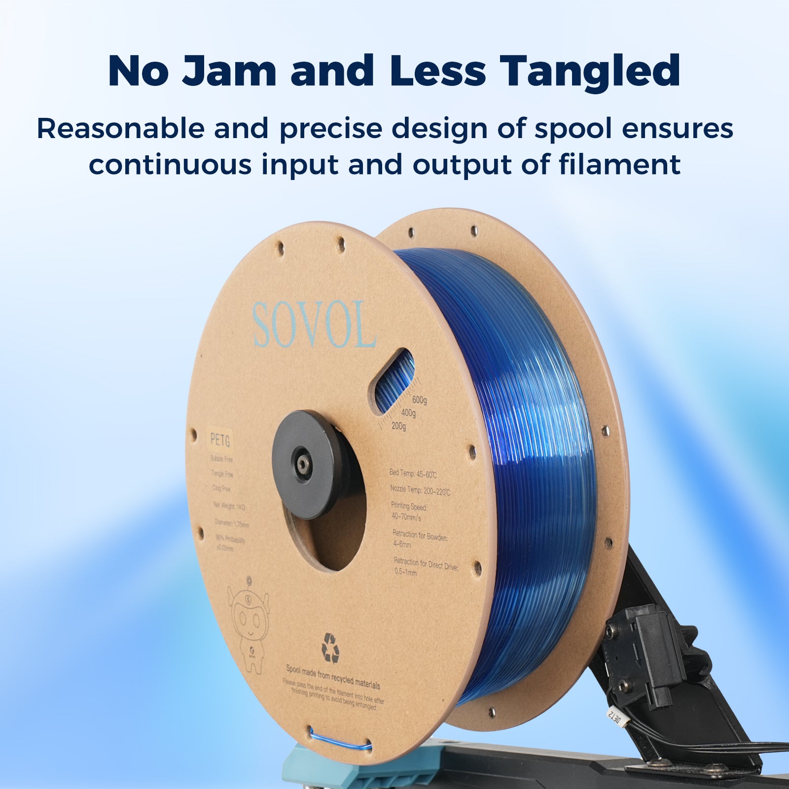 Sovol Gradient Blue White PETG Filament