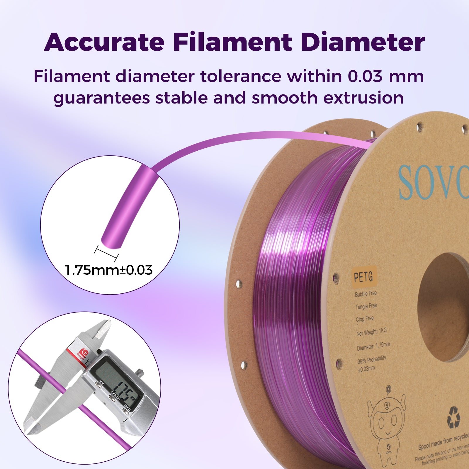 Sovol Gradient Purple White PETG Filament