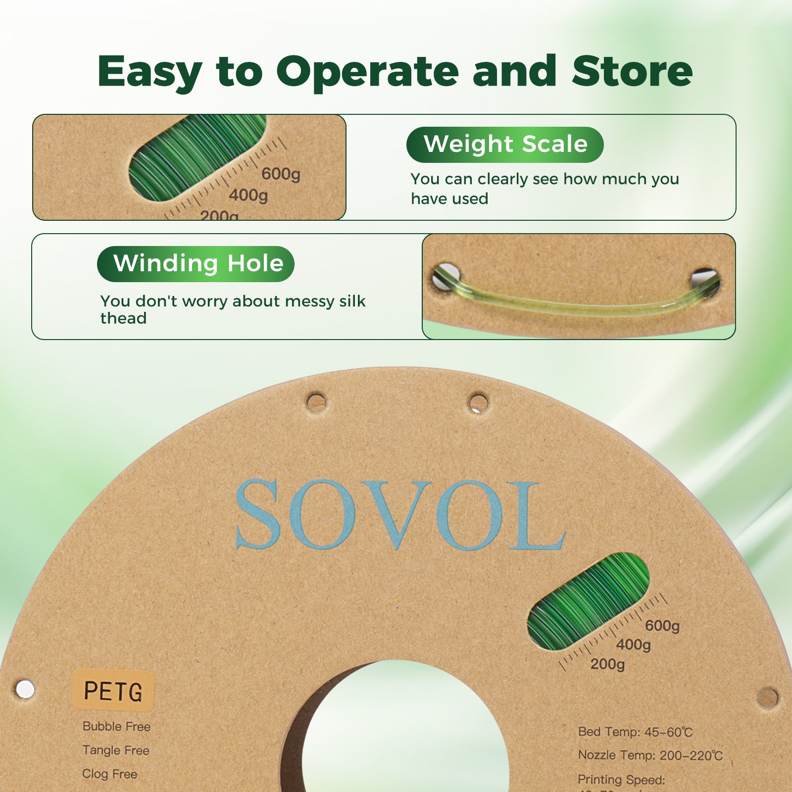 SOVOL PETG 3D Filamenti 2kg