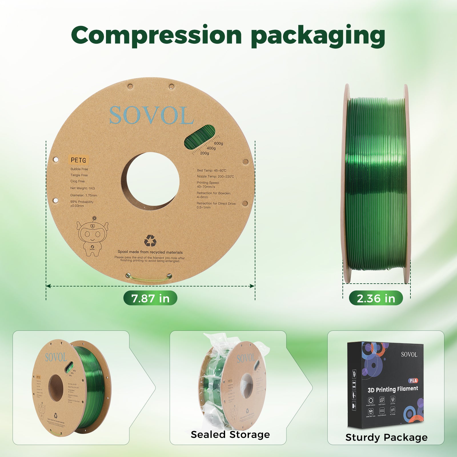 SOVOL PETG 3D Filamenti 2kg
