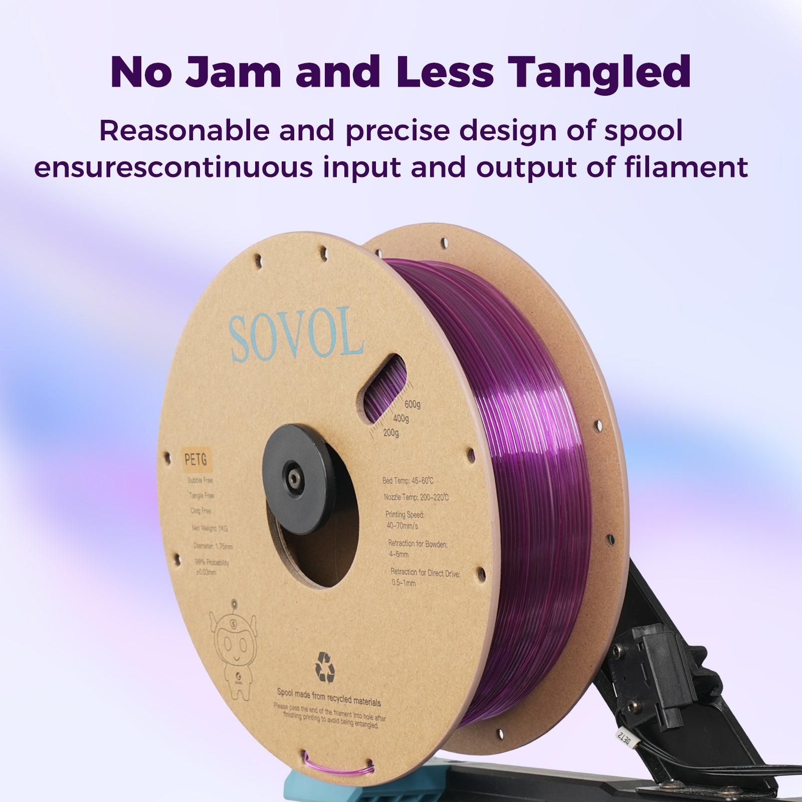 Sovol Gradient Purple White PETG Filament