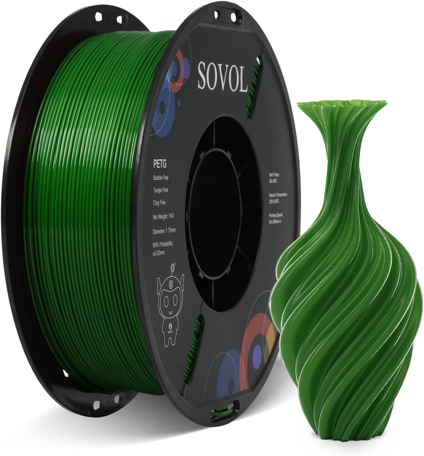 Sovol Green PETG 3D Printer Filament 1KG
