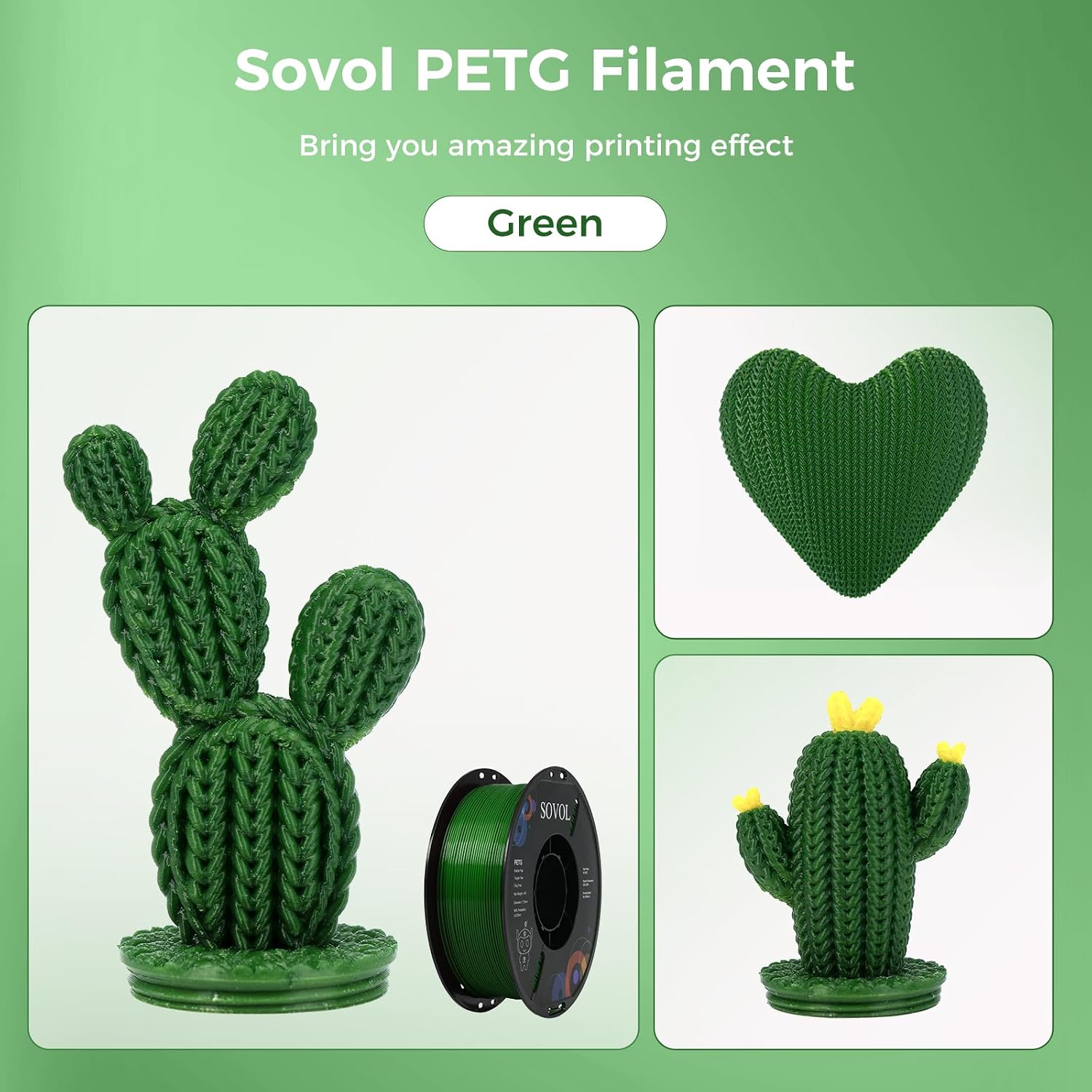 Sovol Green PETG Filament product features