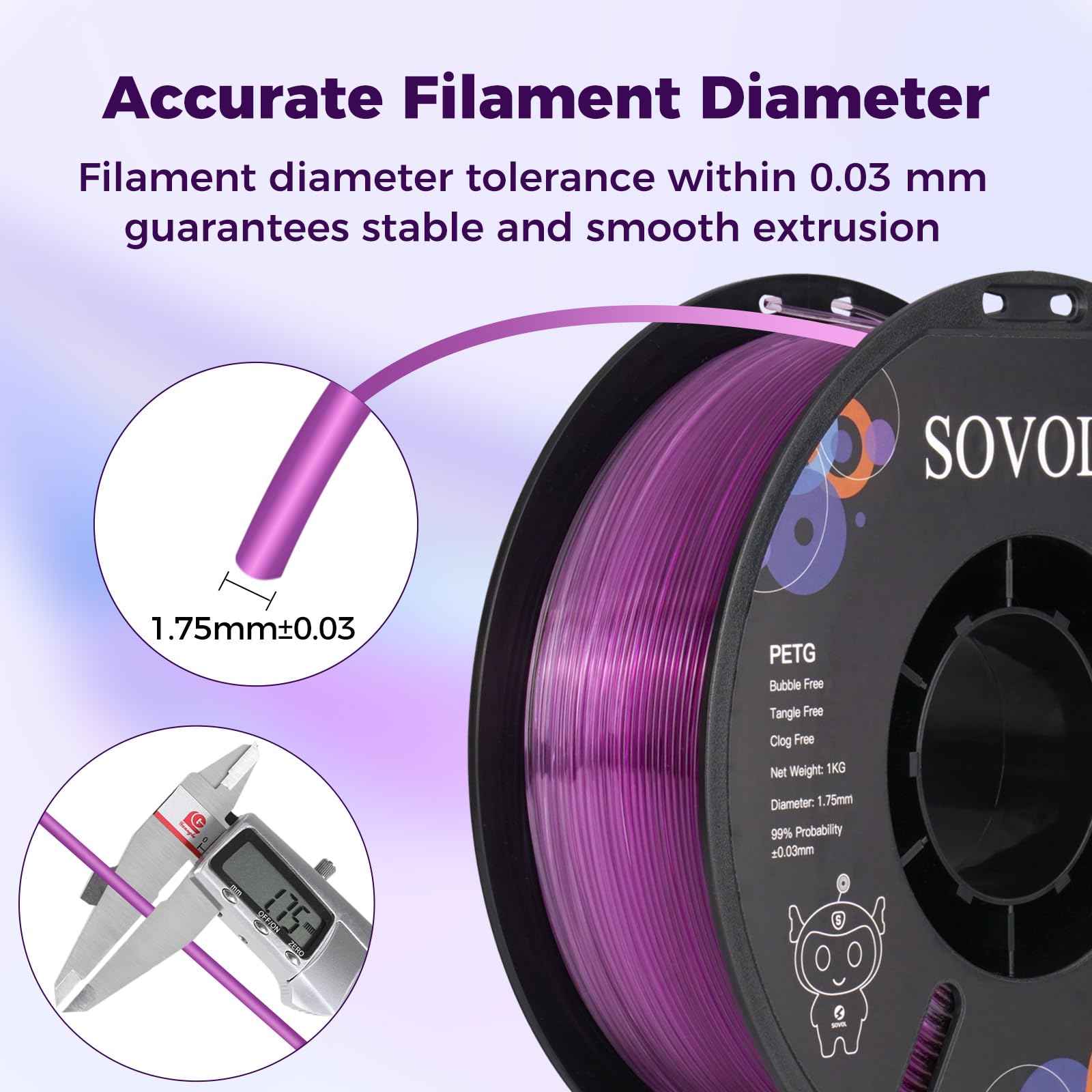Sovol Gradient Lila Weiß PETG Filament