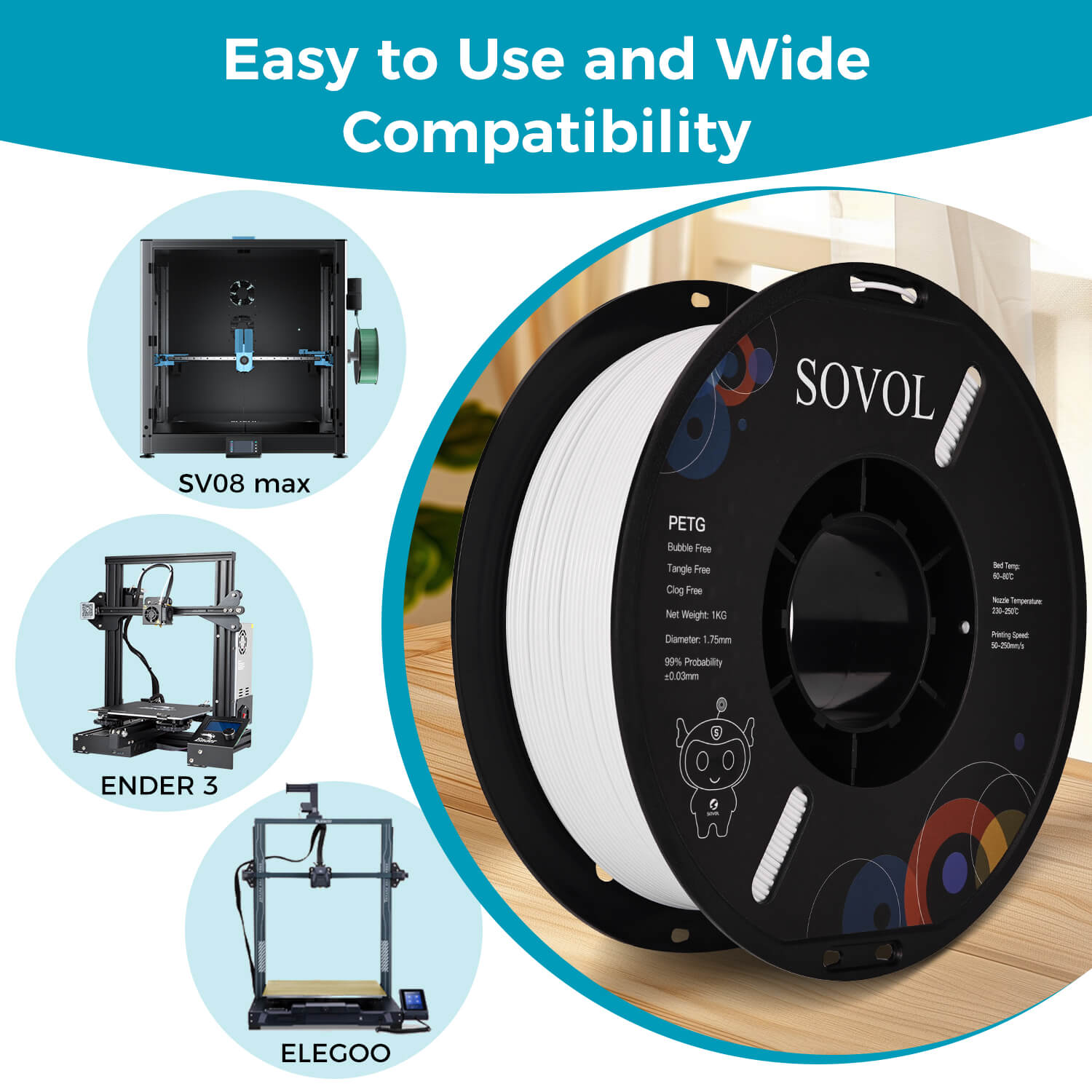 <tc>Sovol</tc> PETG 3D-Filamente 2 kg