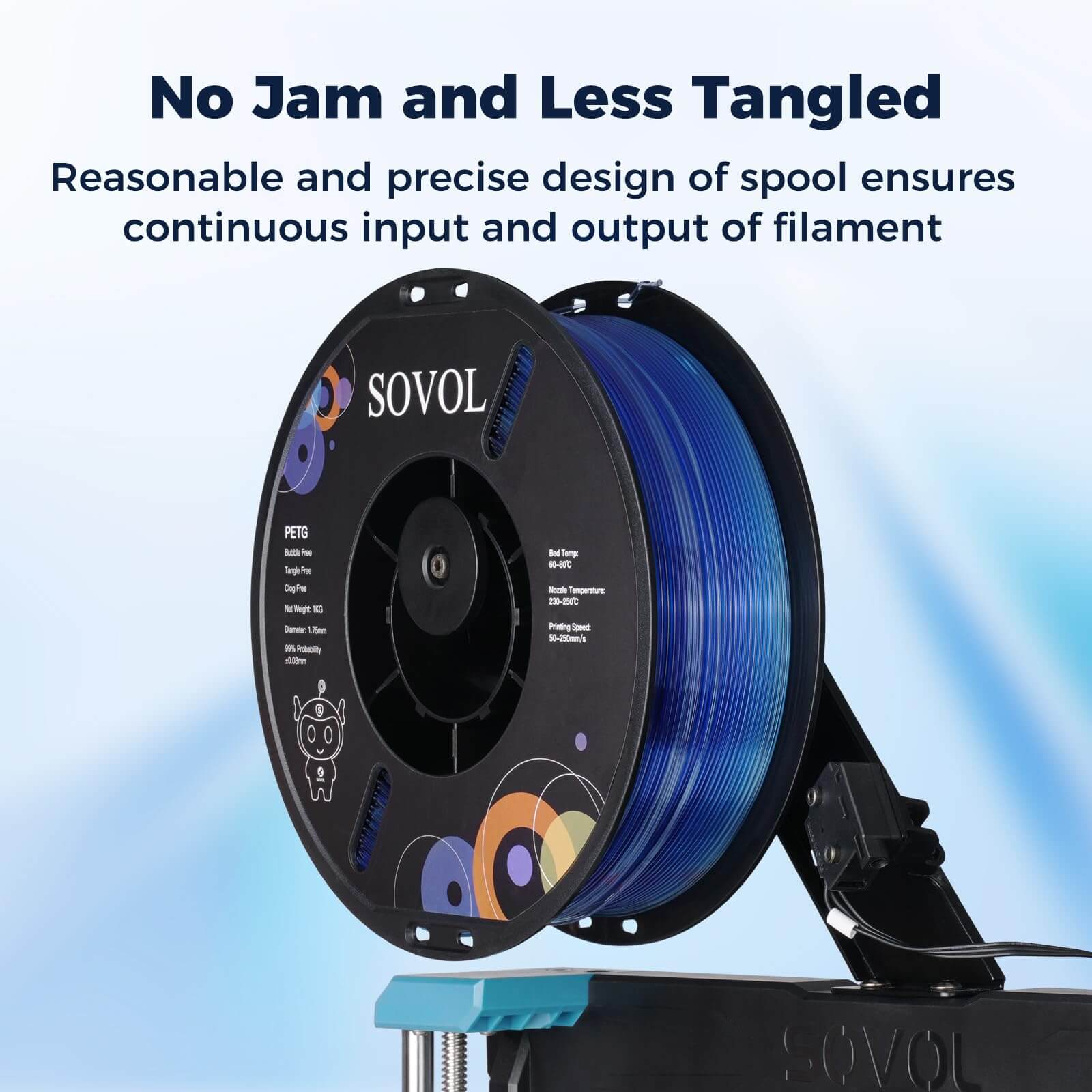 Sovol Gradient Blue White PETG-Filament
