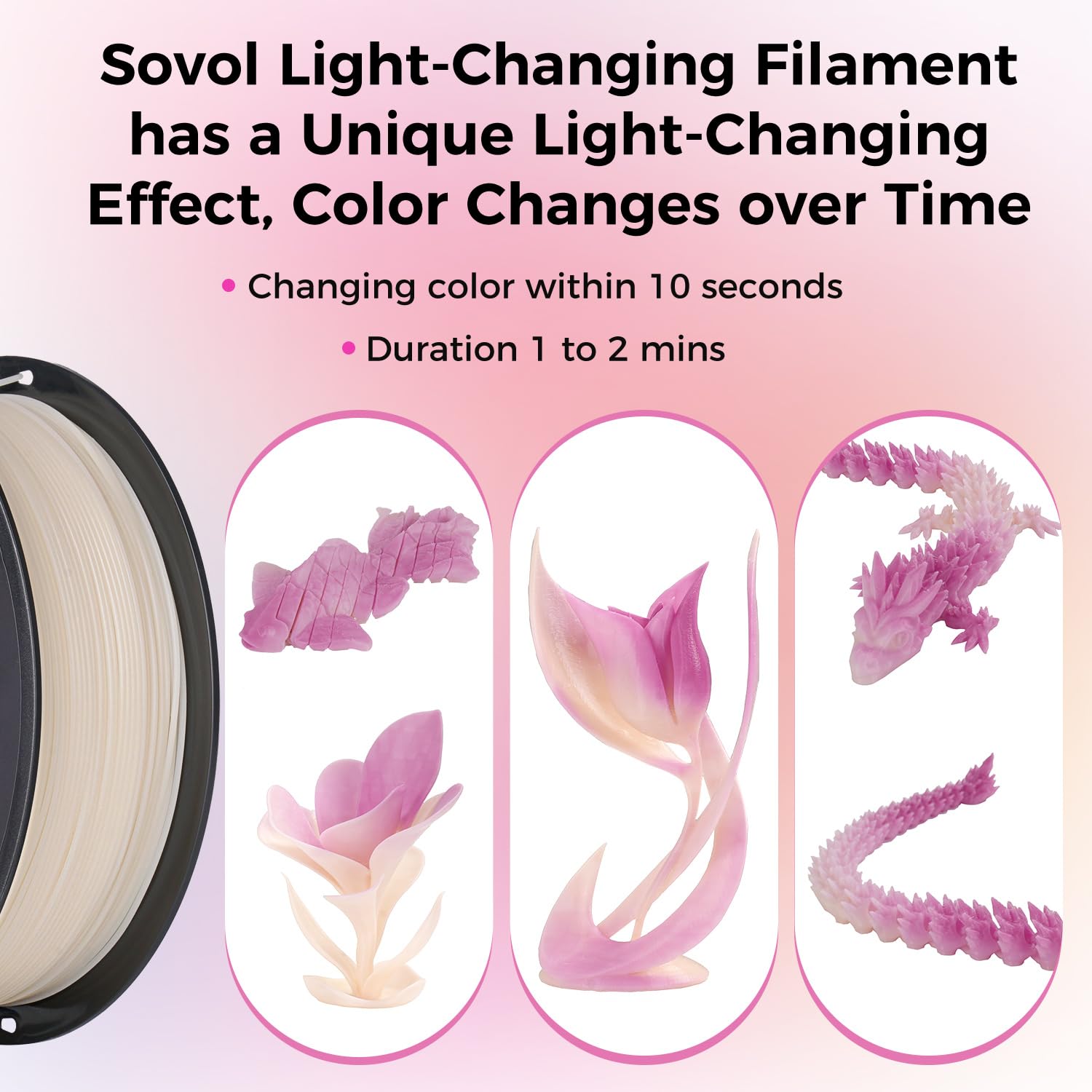 Sovol UV Reactive Color-Changing PLA Filament
